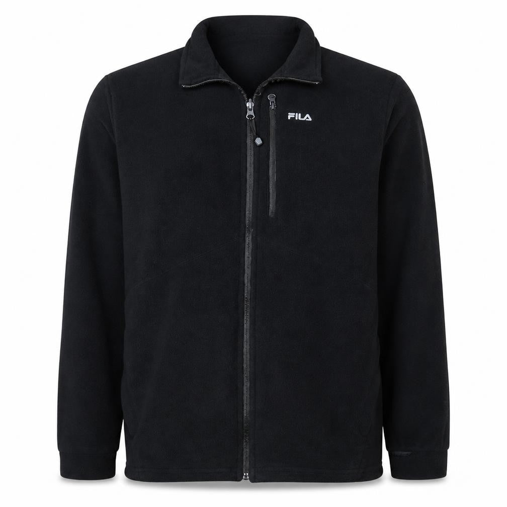 Front view of Fila Men's Black 2XL Full Zip Fleece Jacket