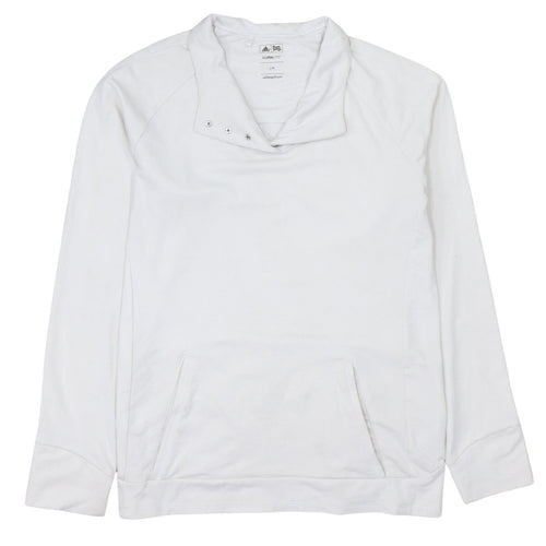 Adidas Men's White Climalite Golf Sweatshirt Size L Pullover Mock Neck