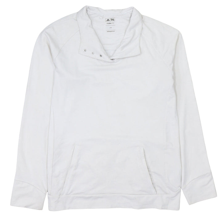 Adidas Men's White Climalite Golf Sweatshirt Size L Pullover Mock Neck