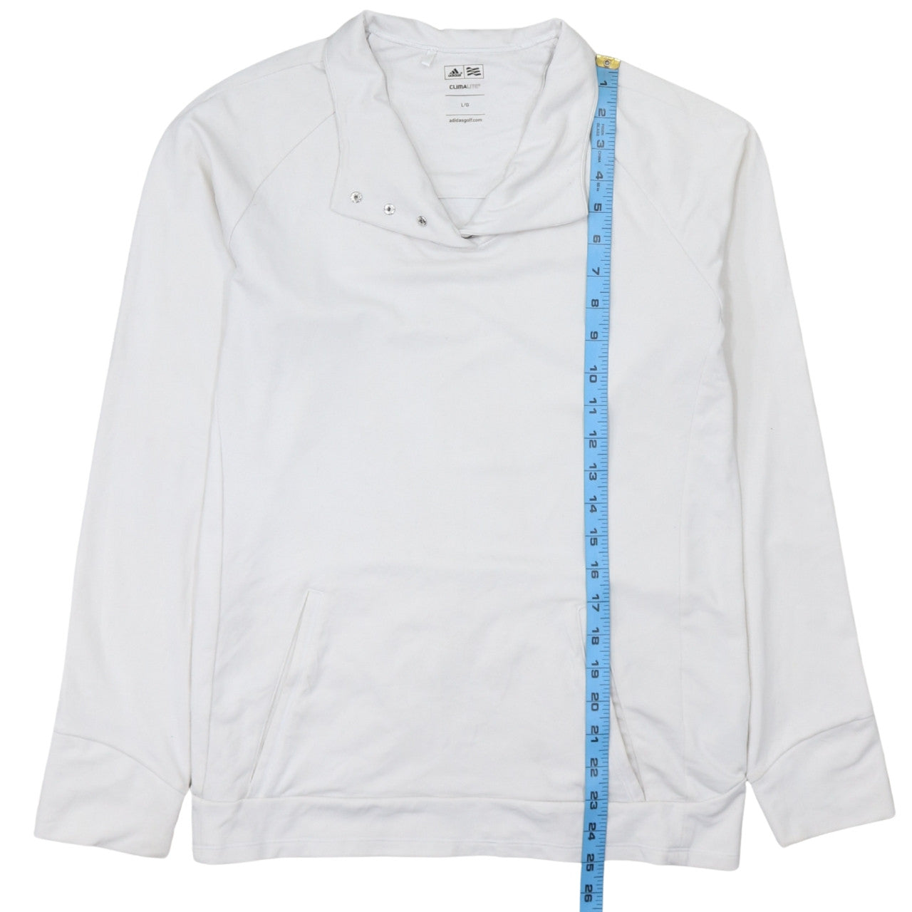 Adidas Men's White Climalite Golf Sweatshirt Size L Pullover Mock Neck