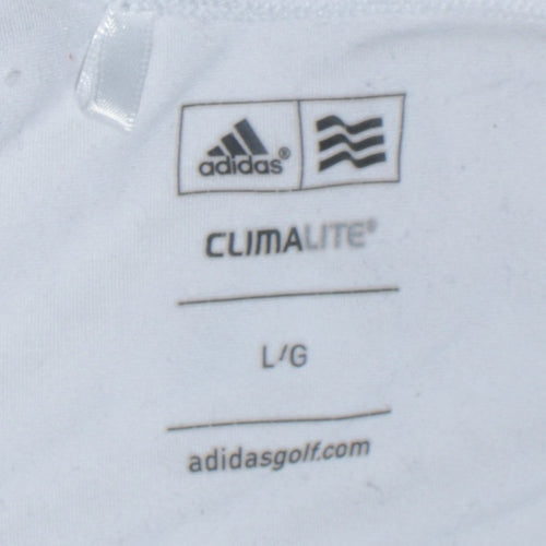 Adidas Men's White Climalite Golf Sweatshirt Size L Pullover Mock Neck