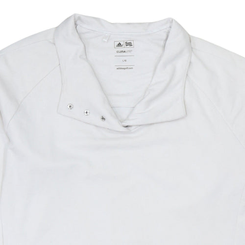 Adidas Men's White Climalite Golf Sweatshirt Size L Pullover Mock Neck