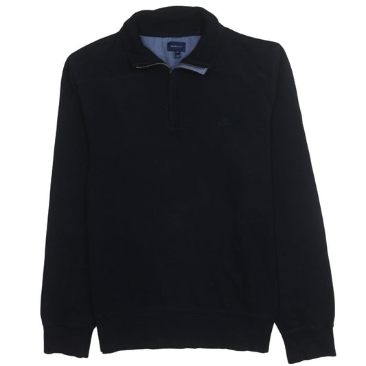 GANT Mens Black Cotton 1/4 Zip High Neck Sweatshirt XL