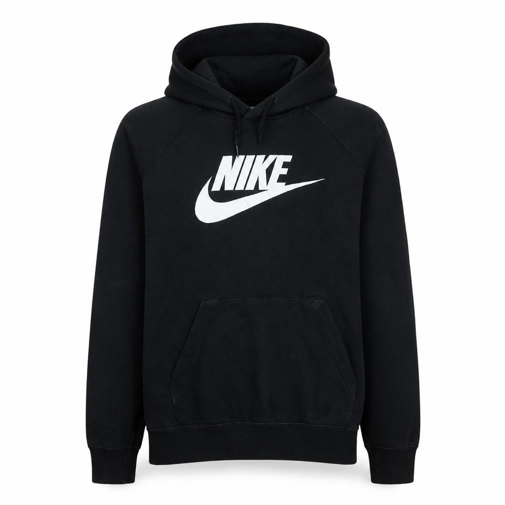 Front view of Nike Men’s Black Pullover Hoodie Small Sports Fleece