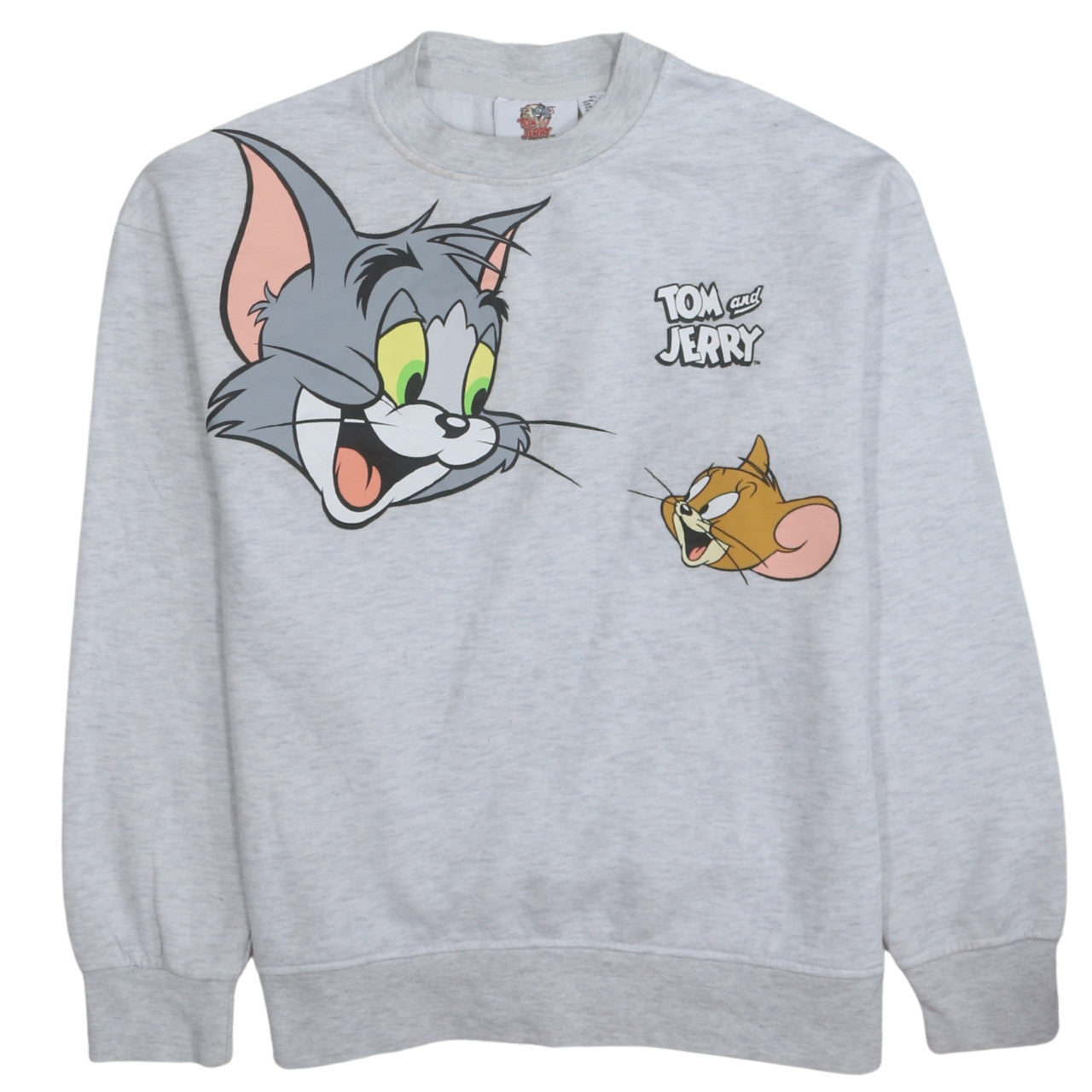 Tom & Jerry Grey Pullover Sweatshirt XS Women Cartoon Print