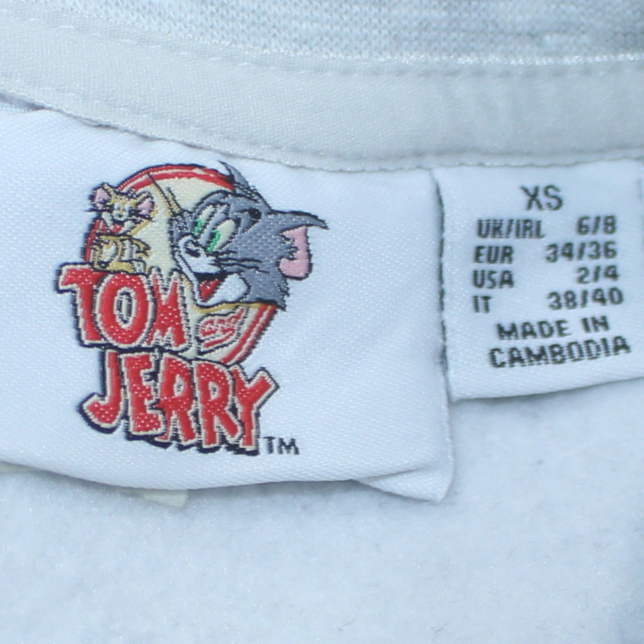 Tom & Jerry Grey Pullover Sweatshirt XS Women Cartoon Print