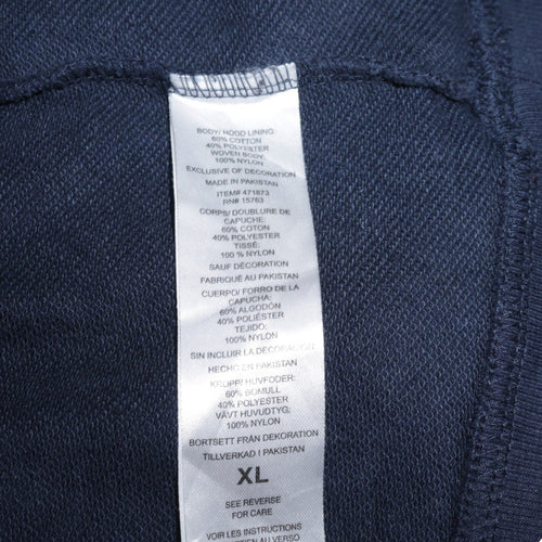 Champion Men Navy Blue Pullover Hoodie XL Cotton Blend