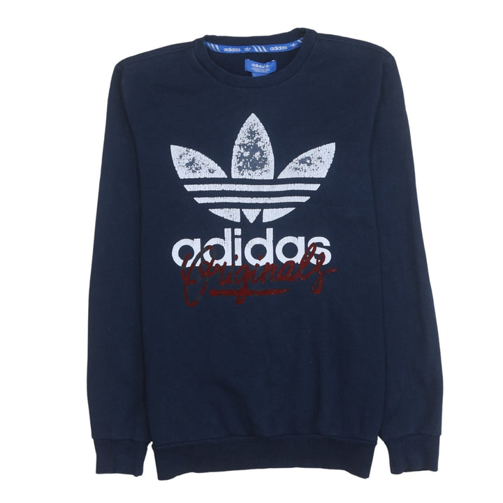 Adidas Originals Men's Blue Crew Neck Pullover Sweatshirt S