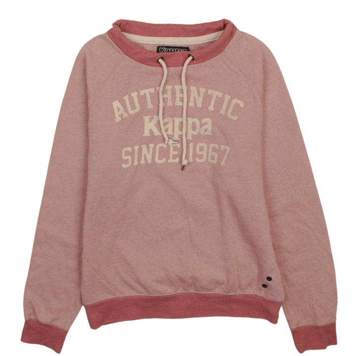 Kappa Womens Pink Pullover Sweatshirt Large Casual Embroidered Logo