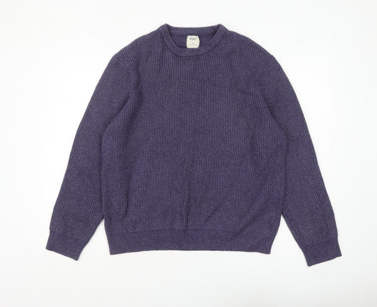Marks and Spencer Men’s Purple XL Crew Neck Chunky Knit Jumper