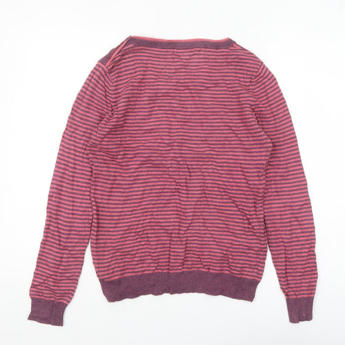 Boden Women Pink Striped Crew Neck Long Sleeve Pullover Jumper Size 14