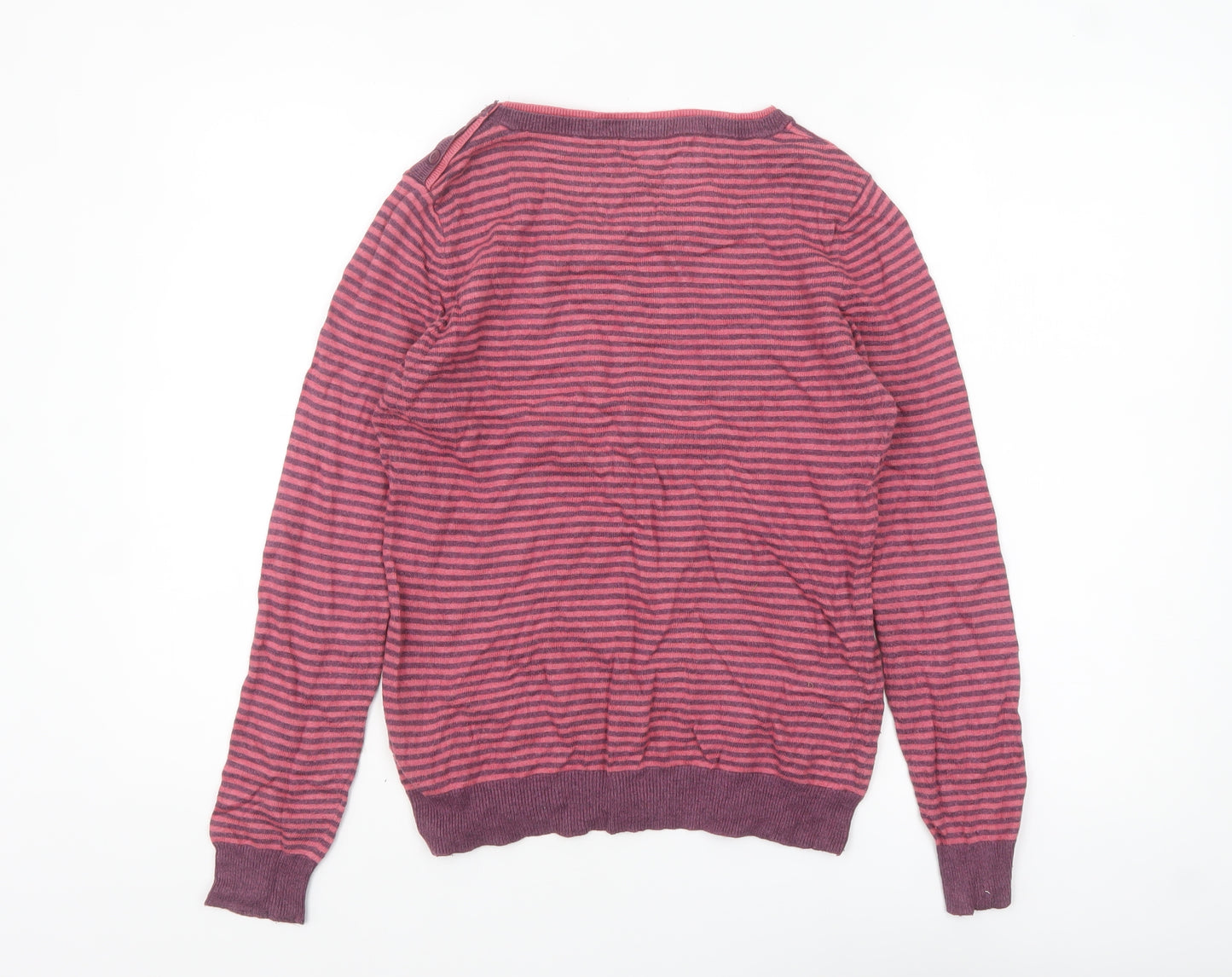 Boden Women Pink Striped Crew Neck Long Sleeve Pullover Jumper Size 14
