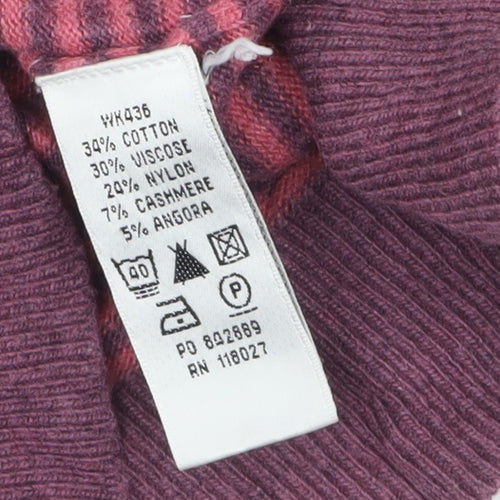 Boden Women Pink Striped Crew Neck Long Sleeve Pullover Jumper Size 14