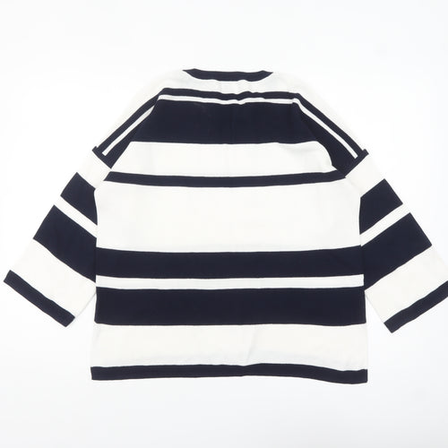 Kin by John Lewis Women's Navy White Striped Crew Neck Jumper Size S