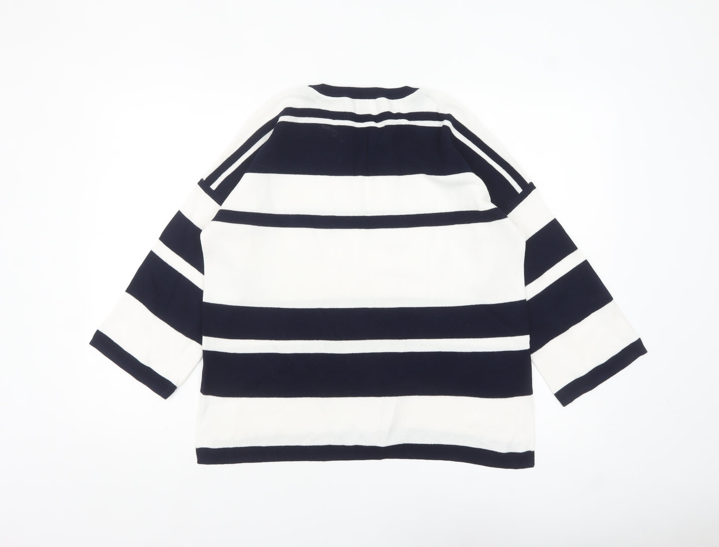 Kin by John Lewis Women's Navy White Striped Crew Neck Jumper Size S