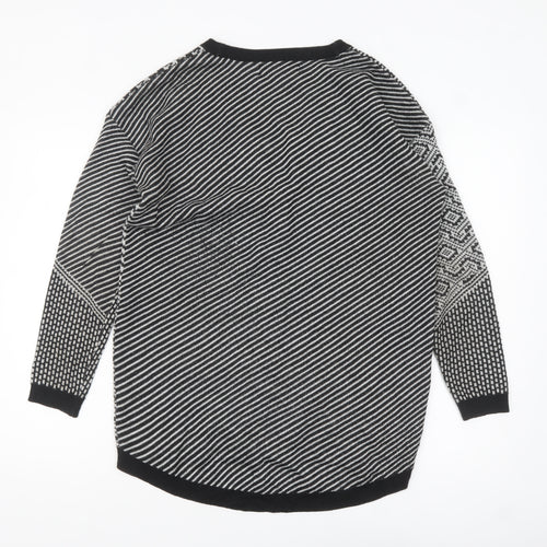 River Island Women’s Black & Grey Patch Knit Cardigan Size 12