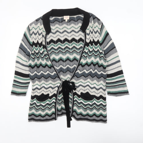 Whistles Women’s Multicoloured Knit Tie Front Cardigan Size 12
