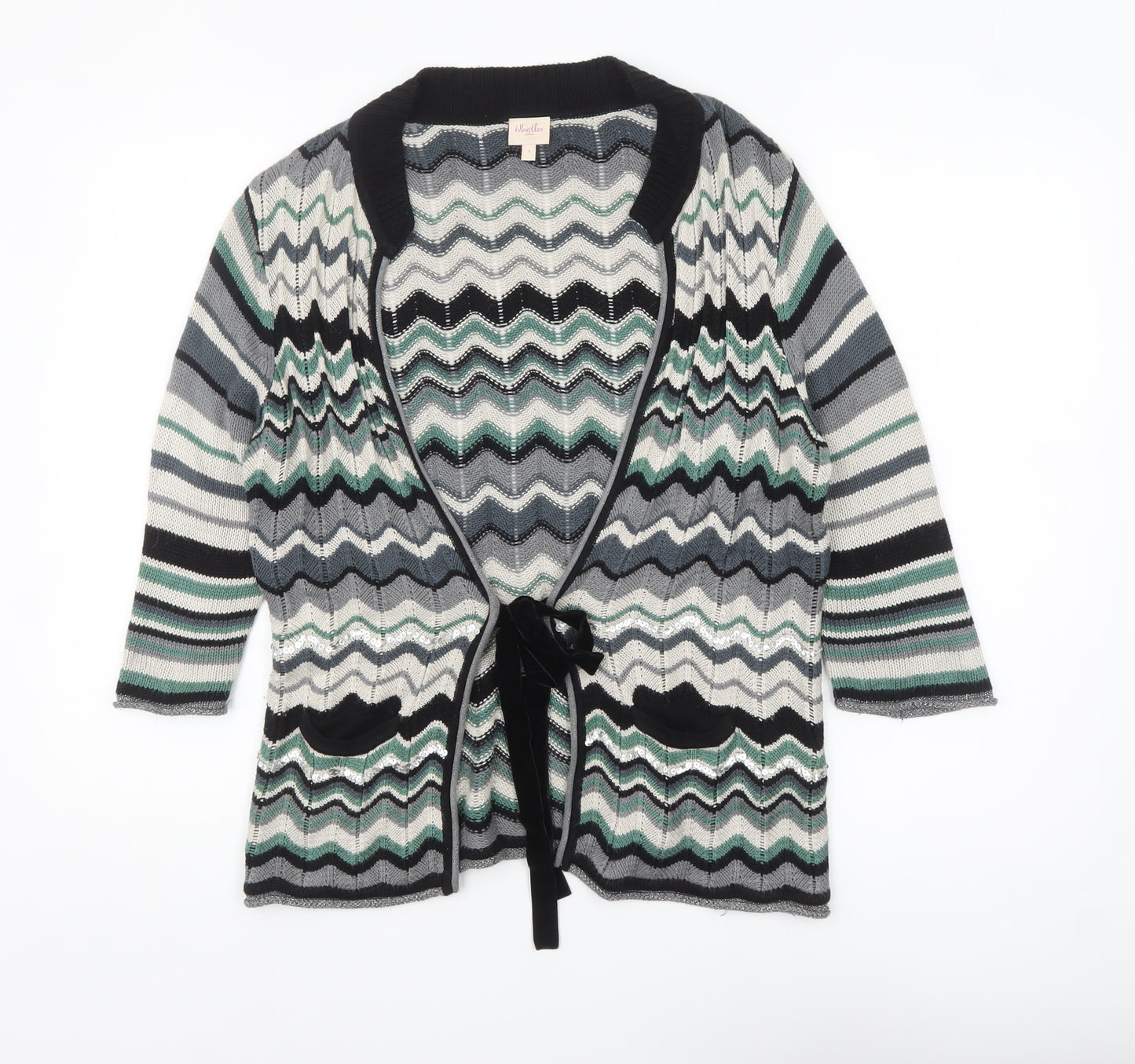 Whistles Women’s Multicoloured Knit Tie Front Cardigan Size 12