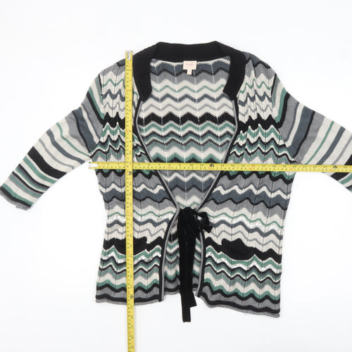 Whistles Women’s Multicoloured Knit Tie Front Cardigan Size 12