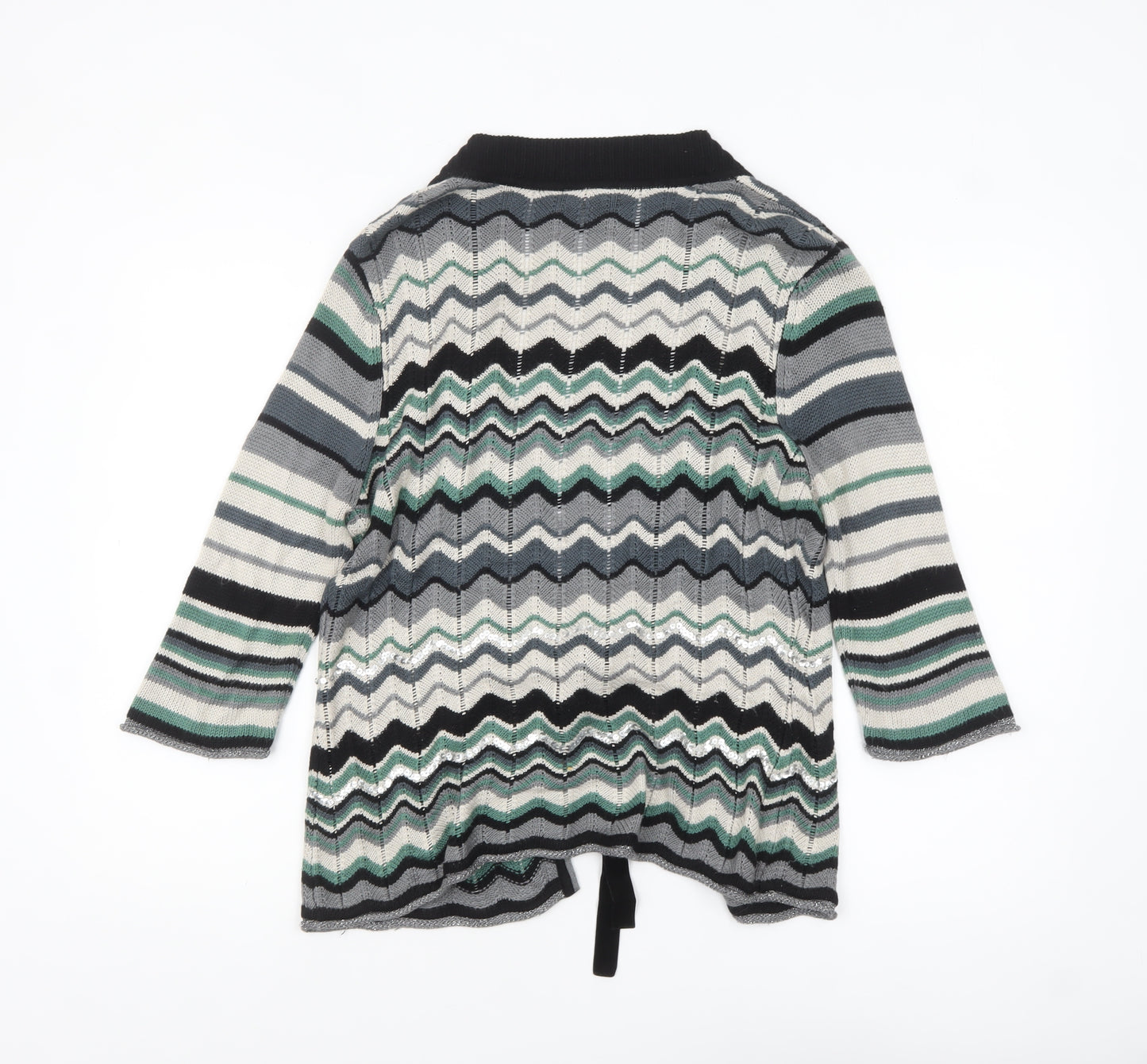 Whistles Women’s Multicoloured Knit Tie Front Cardigan Size 12
