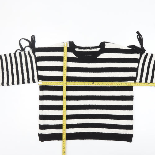 Marks and Spencer Womens Black Striped Pullover Jumper M