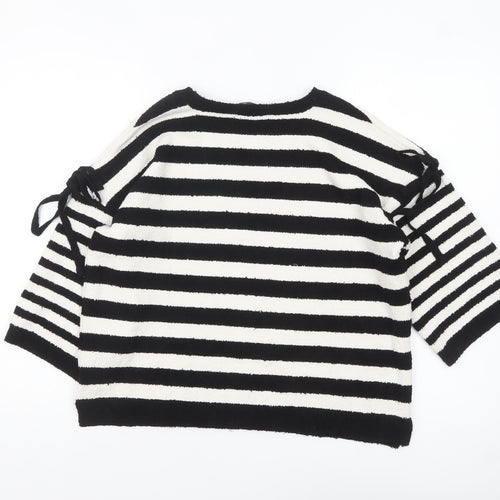 Marks and Spencer Womens Black Striped Pullover Jumper M