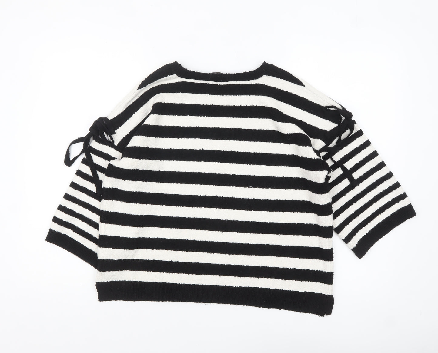 Marks and Spencer Womens Black Striped Pullover Jumper M