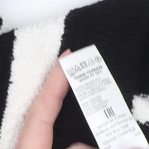 Marks and Spencer Womens Black Striped Pullover Jumper M