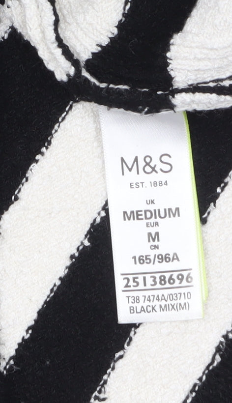 Marks and Spencer Womens Black Striped Pullover Jumper M