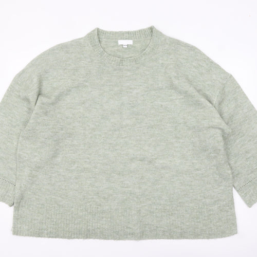 Simply Be Womens Green Plus Size 28/30 Crew Neck Knit Jumper