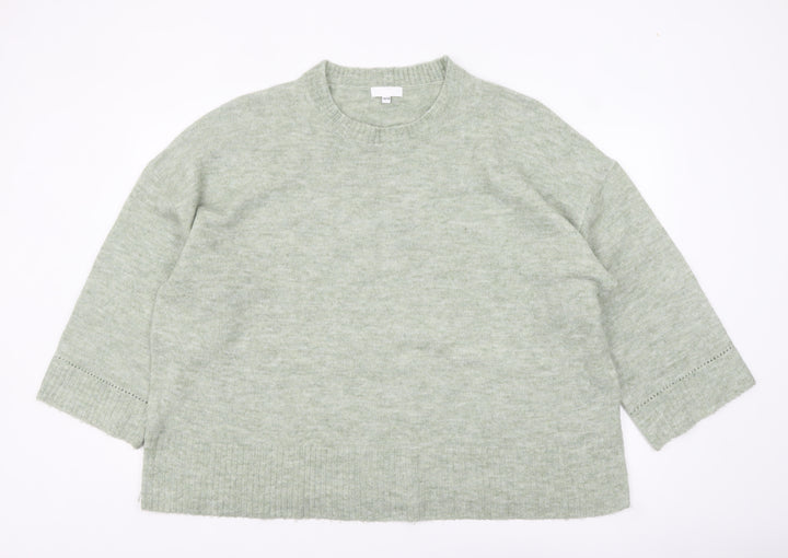 Simply Be Womens Green Plus Size 28/30 Crew Neck Knit Jumper