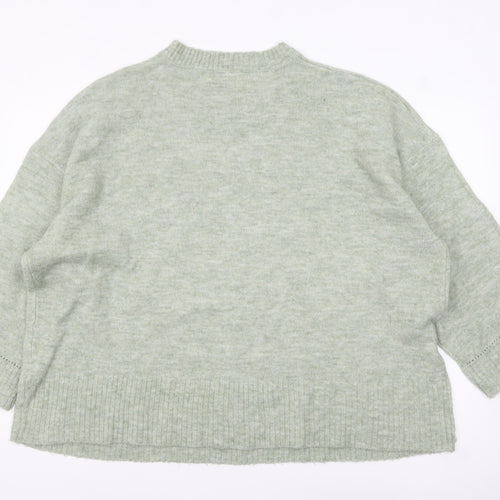 Simply Be Womens Green Plus Size 28/30 Crew Neck Knit Jumper