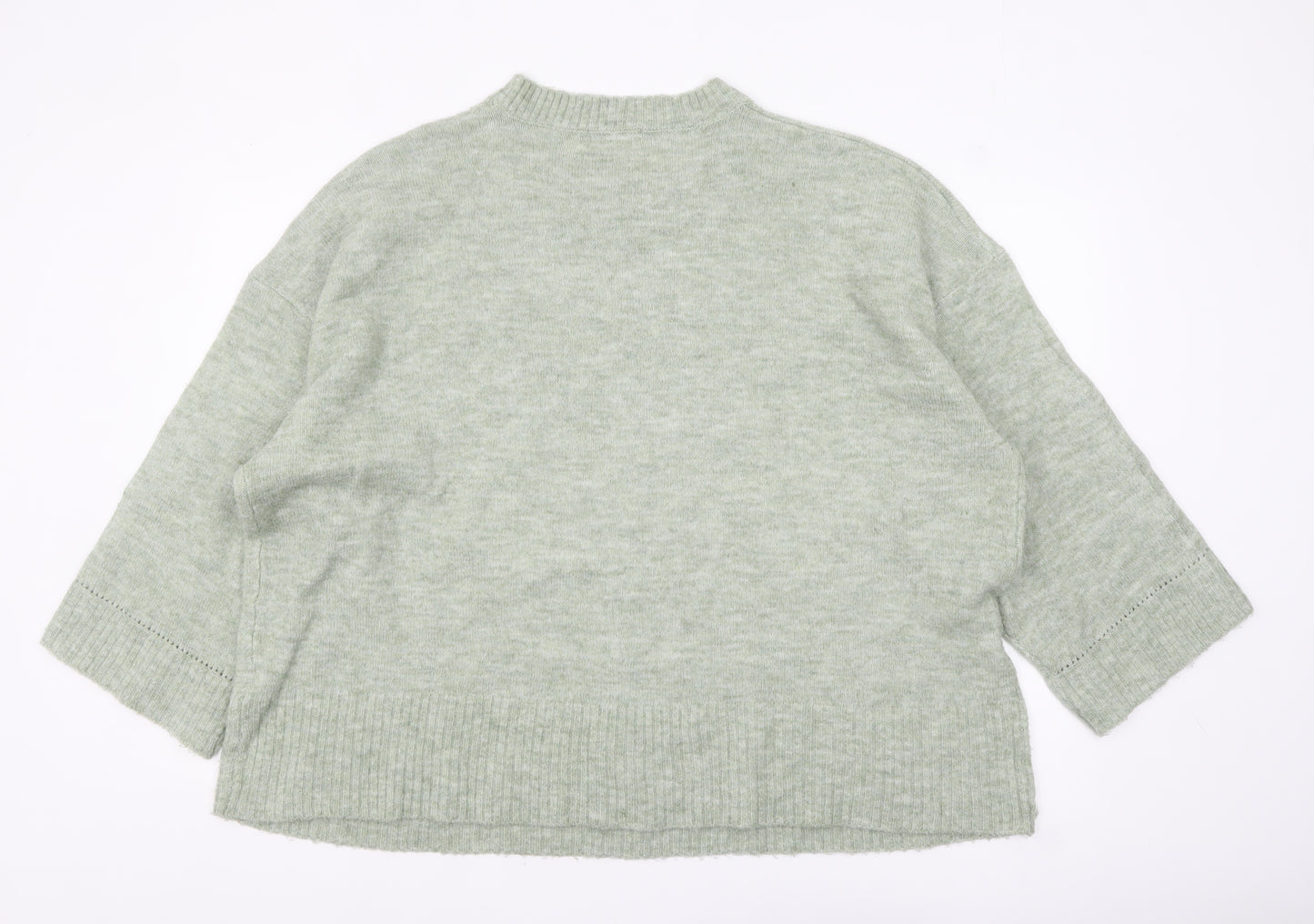 Simply Be Womens Green Plus Size 28/30 Crew Neck Knit Jumper