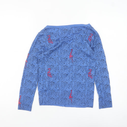 Topshop Women’s Blue Animal Print Knit Cardigan Size 8