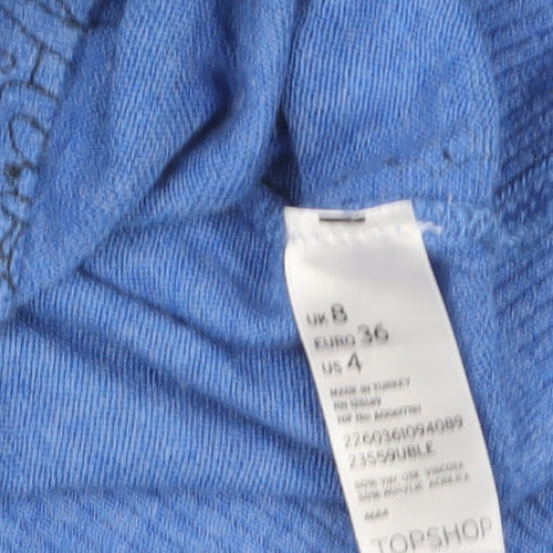 Topshop Women’s Blue Animal Print Knit Cardigan Size 8
