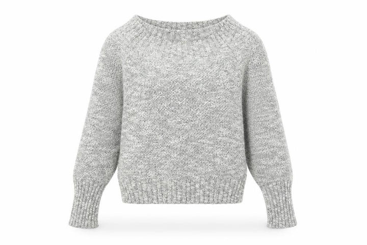 Hollister Women’s Grey Knit Boat Neck Chunky Pullover Jumper Size S