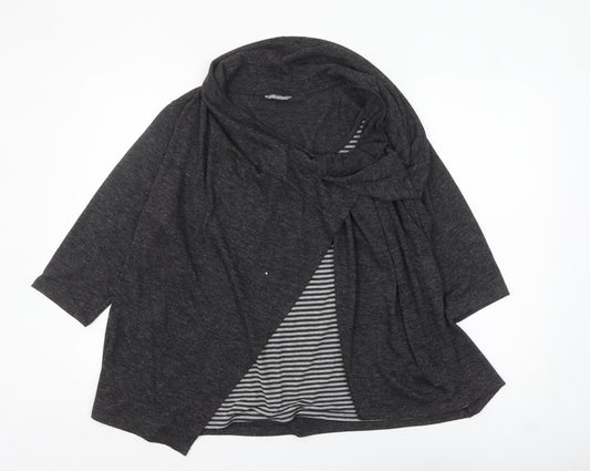 Marks and Spencer Women’s Grey Mix 3/4 Sleeve Cowl Neck Cardigan UK 20