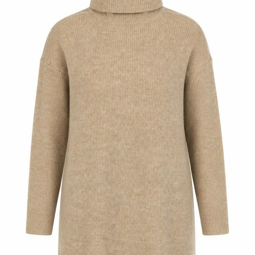 ONLY Women’s Beige Roll Neck Long Sleeve Tunic Jumper Size M