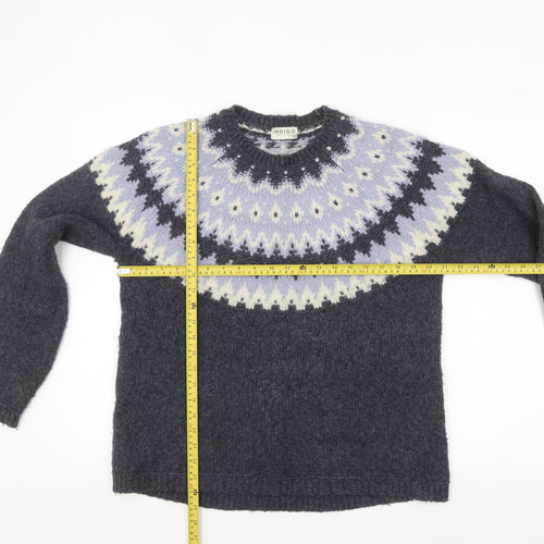Marks and Spencer Women Purple Fair Isle Wool Blend Jumper Size 14