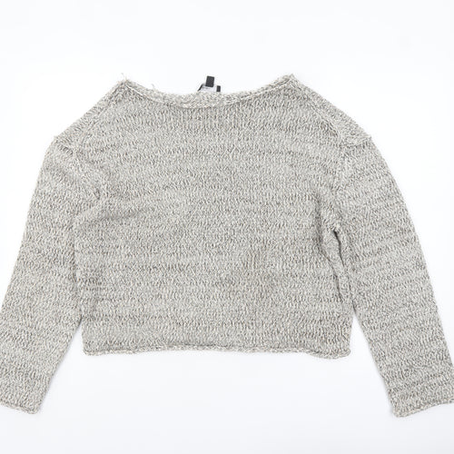 Nobody’s Child Women Beige Knit Chunky Pullover Jumper Size L