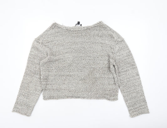 Nobody’s Child Women Beige Knit Chunky Pullover Jumper Size L