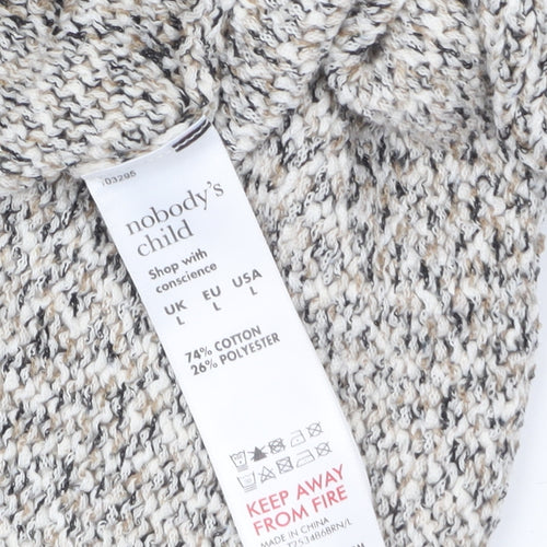Nobody’s Child Women Beige Knit Chunky Pullover Jumper Size L