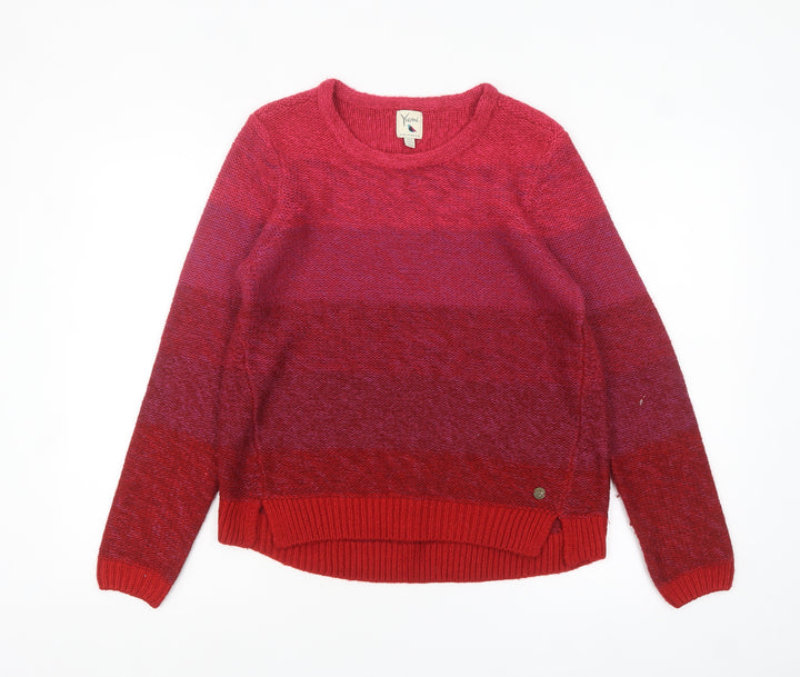 Yumi Women's Red Knit Crew Neck Pullover Jumper Size 12