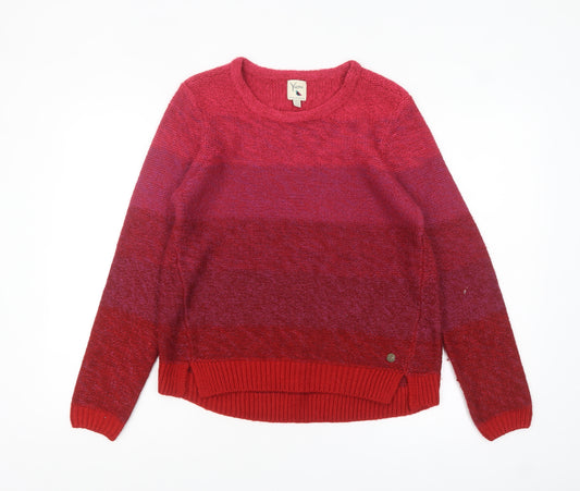 Yumi Women's Red Knit Crew Neck Pullover Jumper Size 12