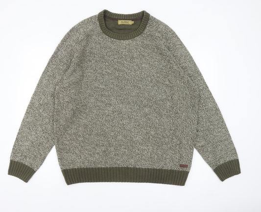 P.G. Field Men's Green XL Chunky Knit Crew Neck Jumper
