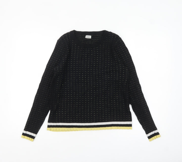 Pimkie Women's Black Knit Crew Neck Pullover Jumper M