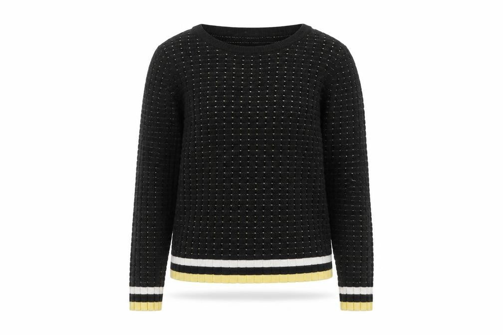 Front view of Pimkie Women's Black Knit Crew Neck jumper M