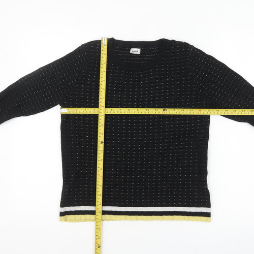 Pimkie Women's Black Knit Crew Neck Pullover Jumper M