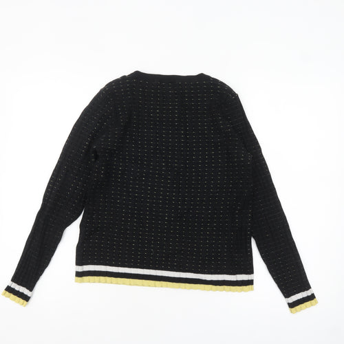 Pimkie Women's Black Knit Crew Neck Pullover Jumper M