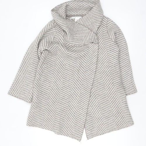 Max Studio Womens Beige Herringbone Knit Cardigan M